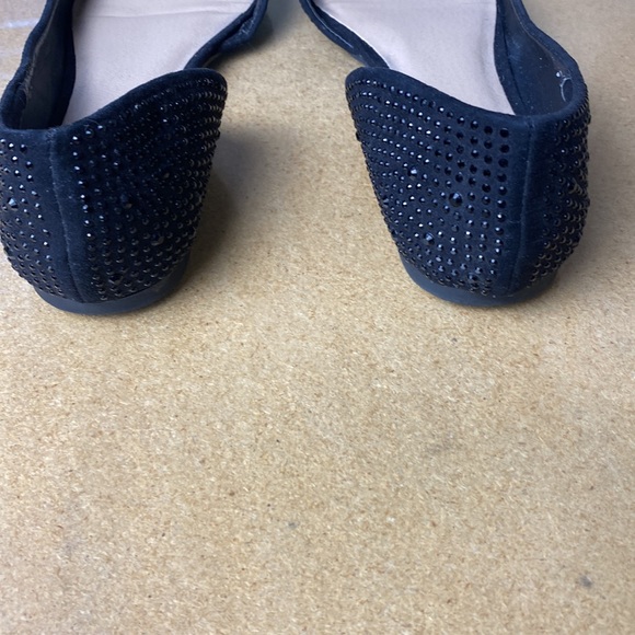 Massimo Black Pointy Jeweled Flats - Picture 3 of 5